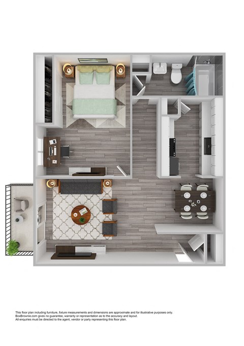 One Bedroom Floorplan at Villa Esperanza